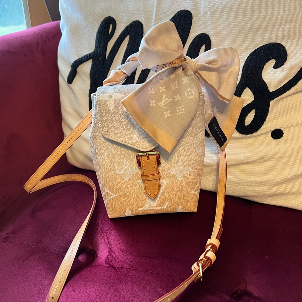 SOLD- By the pool mini backpack in Brume with matching bandeau